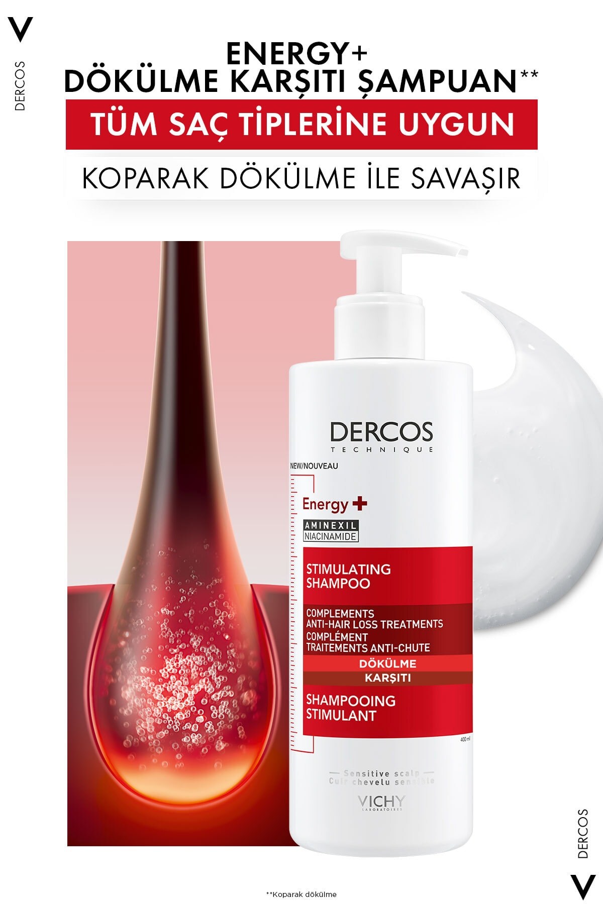 Dercos Energy Saç Dökülmesi Karşıtı Şampuan 400 ml