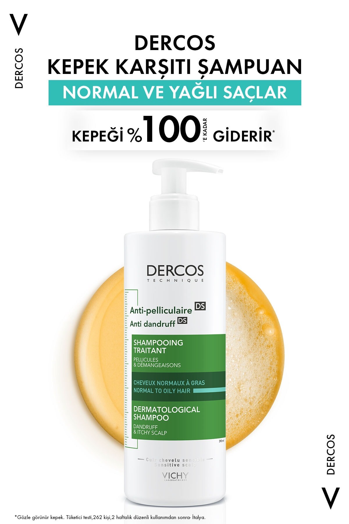 Dercos Anti-Pel Kepeğe Karşi Etkili Bakim Şampuani -Normal/Yağli Saçlar 390 ml