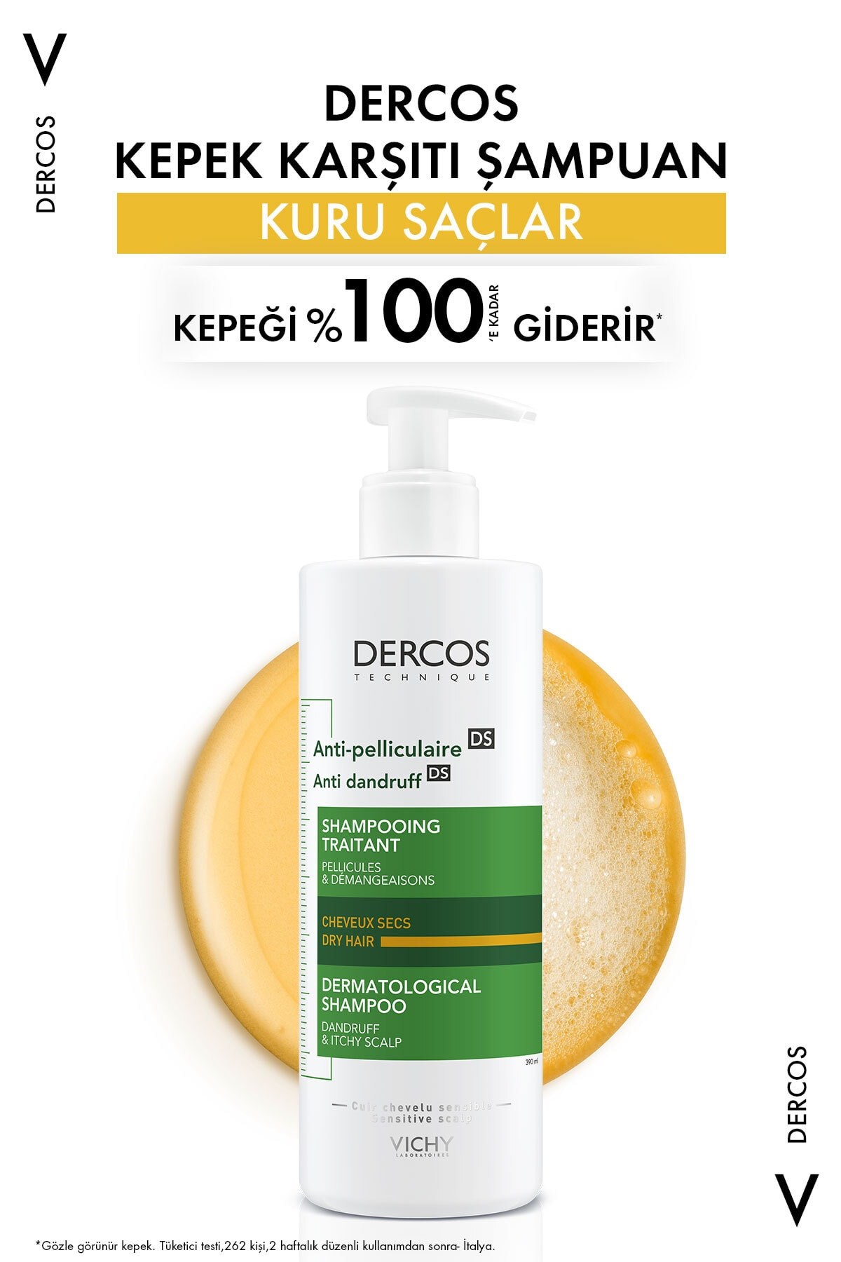 Dercos Anti-Pel Kepeğe Karşi Etkili Bakim Şampuani -Kuru Saçlar 390 ml.