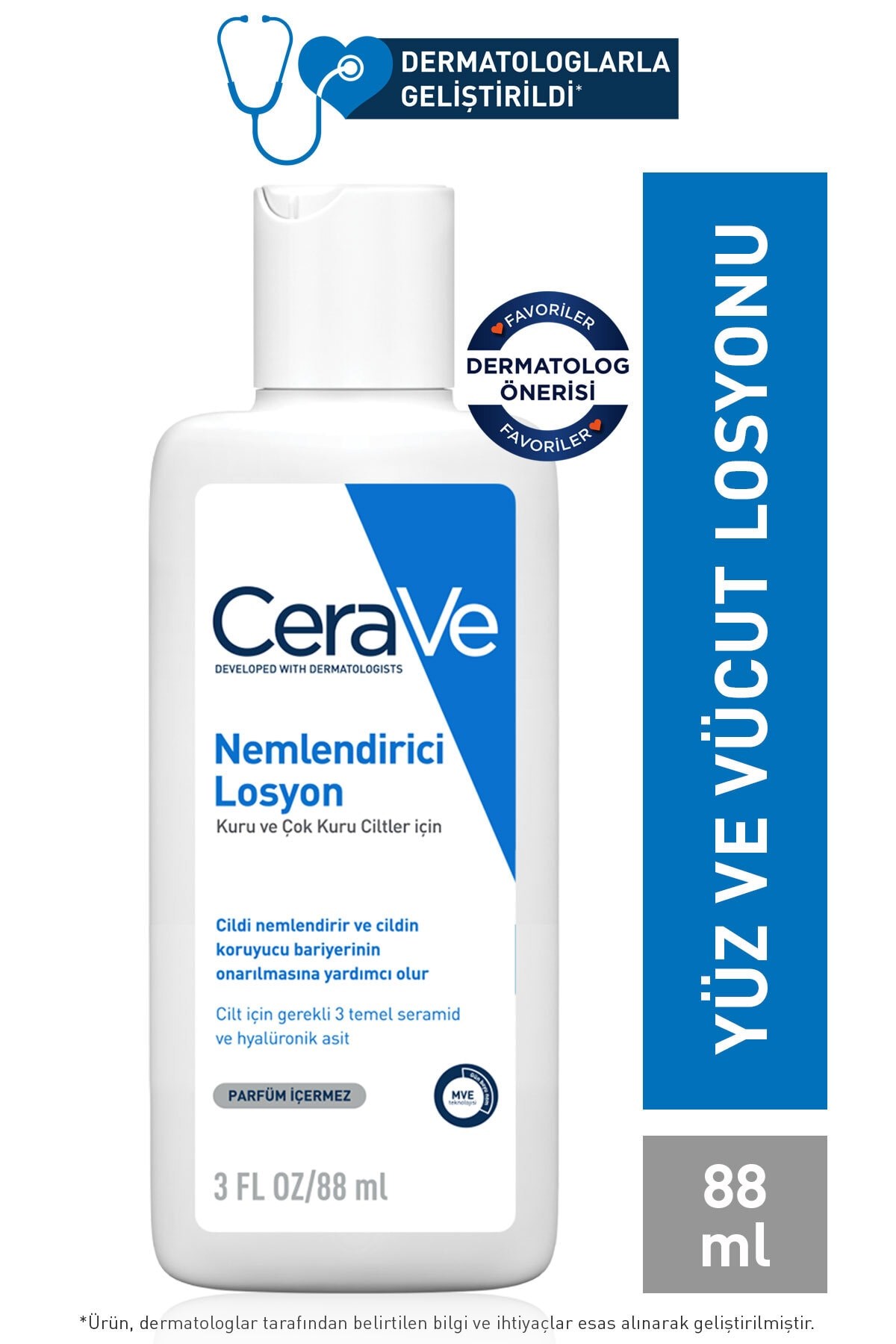 CeraVe Nemlendirici Losyon Kuru Ciltler Seramid ve Hyalüronik Asit İçerikli 88 ml 3337875597364