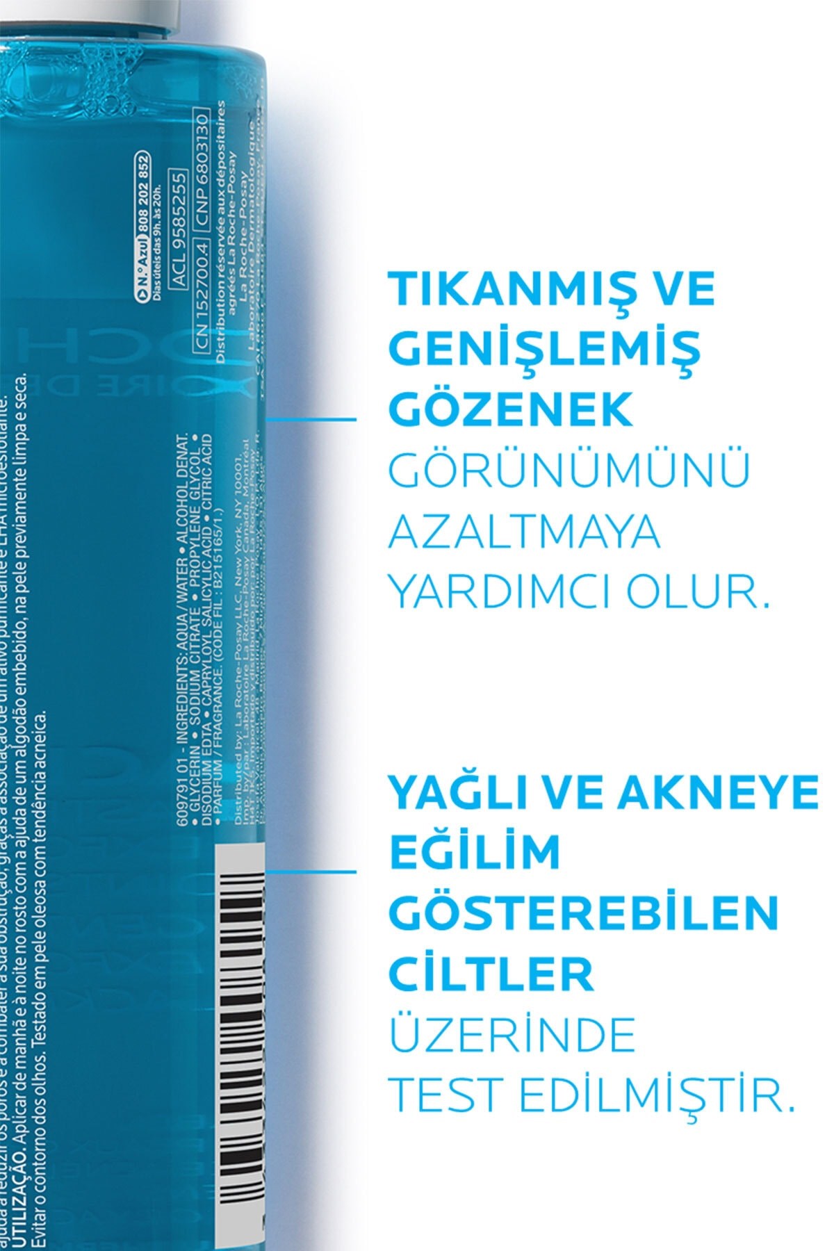 Effaclar Mikro Soyucu Tonik Yağlı/Akneye Eğilim Gösteren Ciltler Ciltler Gözenek Sıkılaştırıcı 200ml