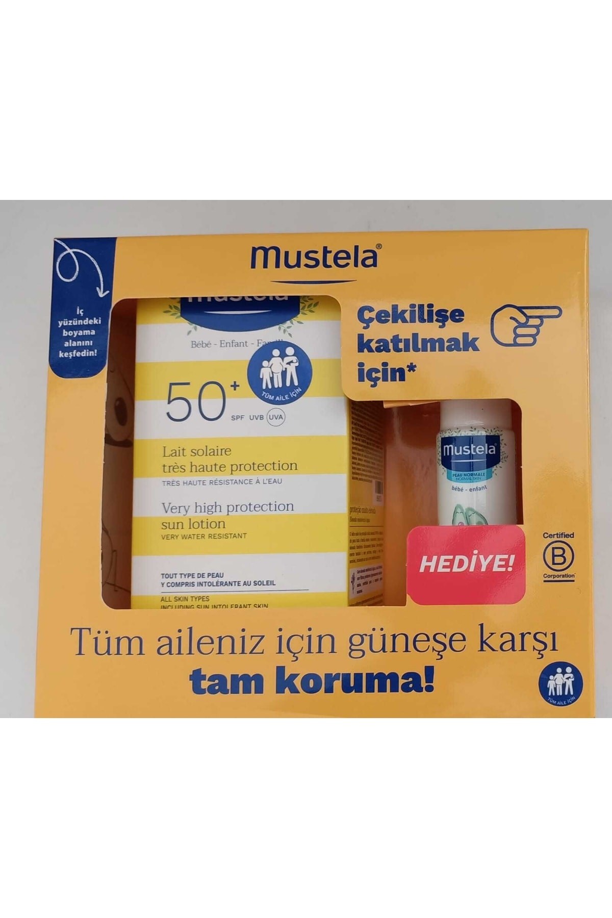 Mustela Spf50+ Çok Yüksek Koruma Faktörlü Güneş Losyonu 100ml + Hydrabebe Vücut Losyonu 50ml