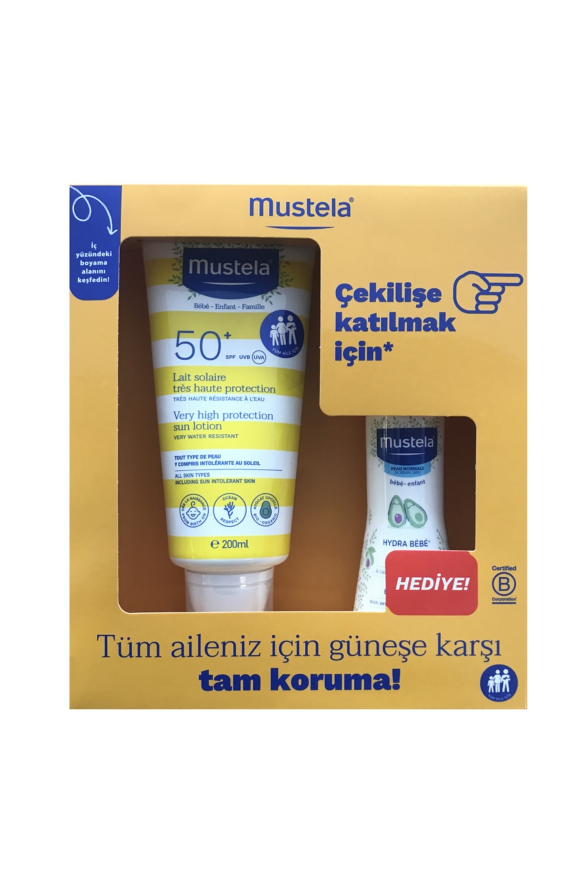 Mustela Mustela Spf50+ Çok Yüksek Koruma Faktörlü Güneş Losyonu 200ml + Hydrabebe Vücut Losyonu 100m