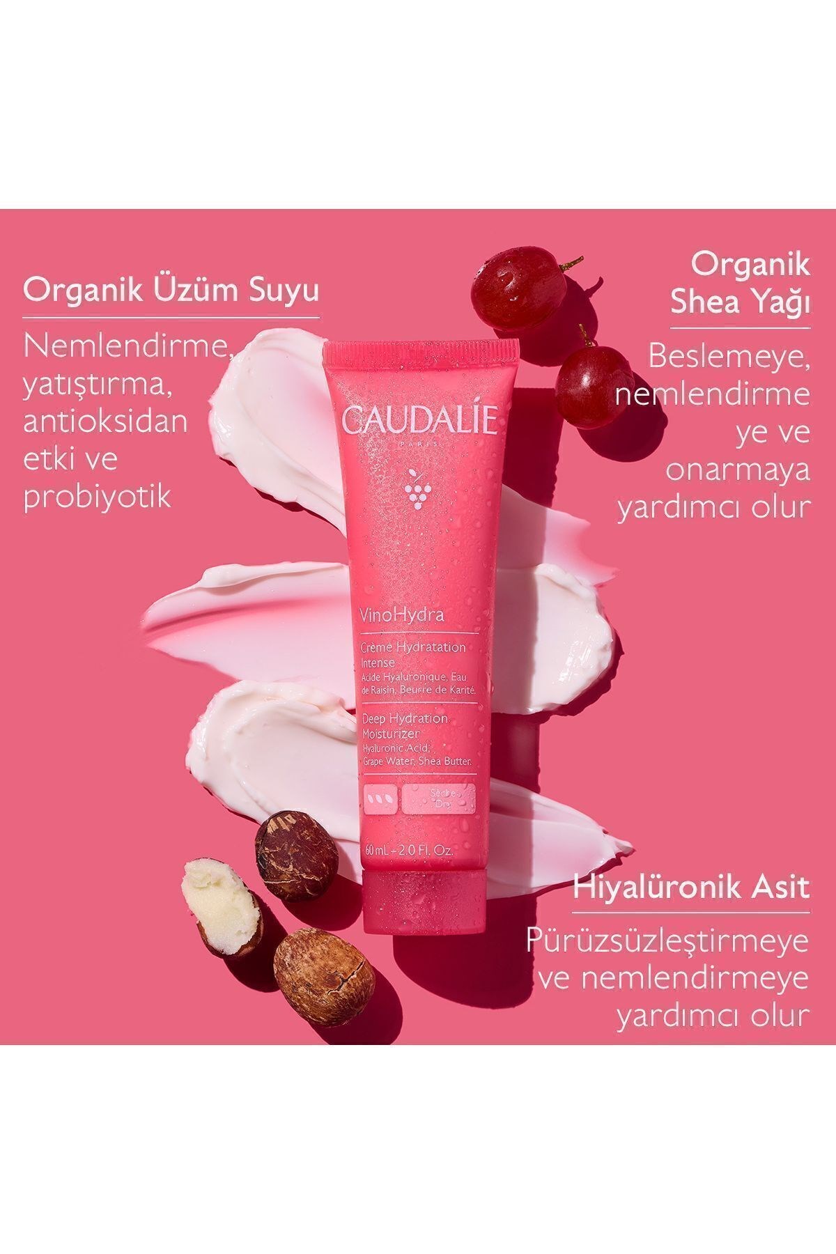 Caudalie Vinohydra Crème Hydratation Intense 60 ml