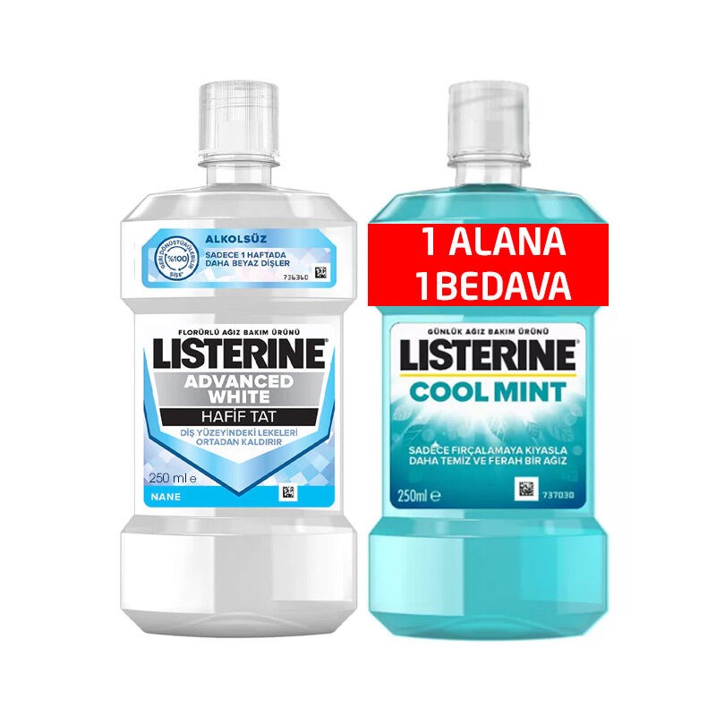 Listerine Advanced White 250 ml + Cool Mint 250 ml