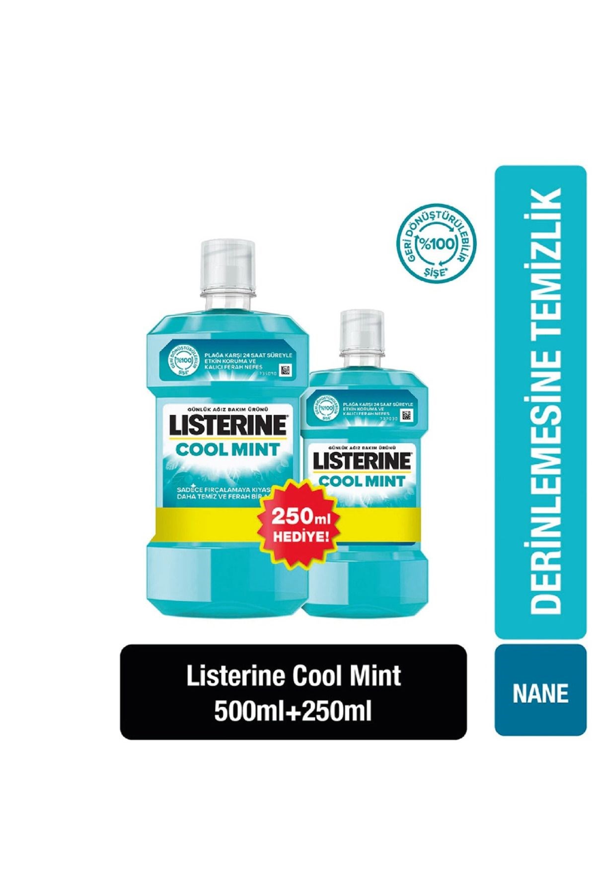Listerine Cool Mint 500 ml + 250 ml Hediye