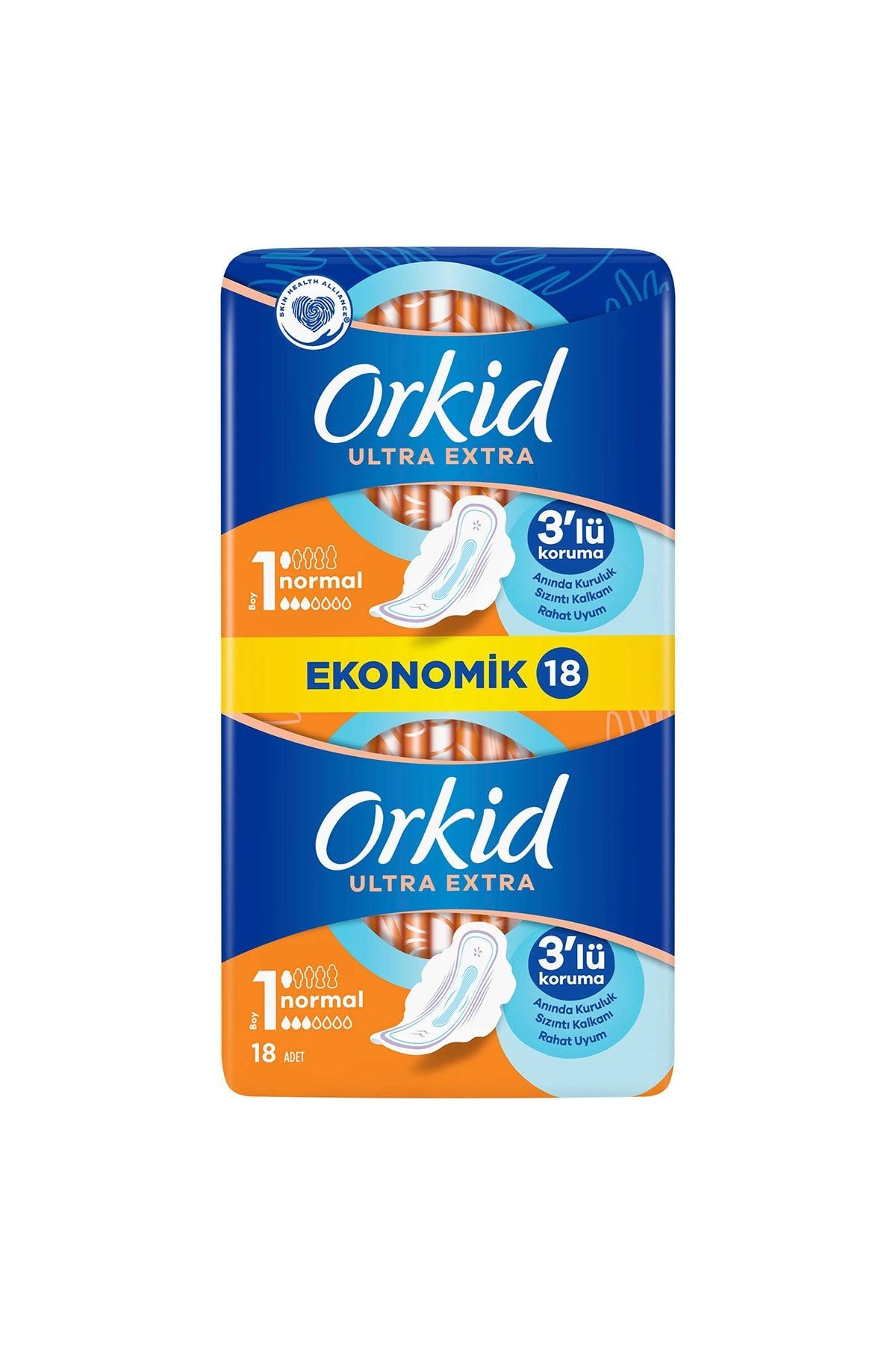 Orkid Ultra Hijyenik Ped Extra Yeşil Eko Normal 18’li