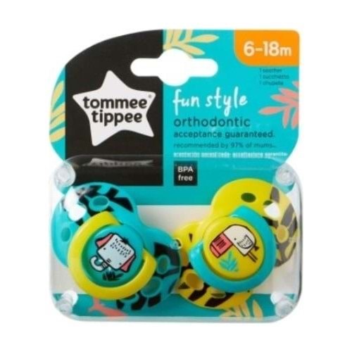 Tommee Tippee Unisex Bebek Pembe Desenli Fun Style Emzik 6-18 Ay 2’li