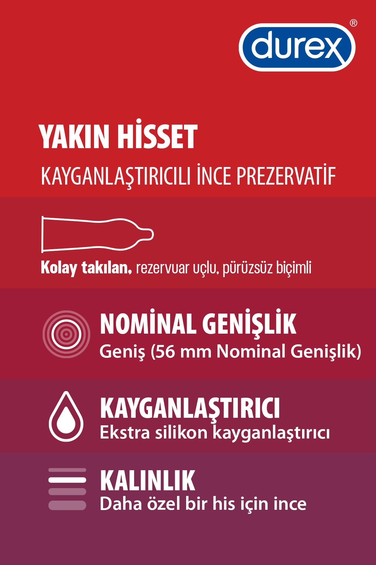 DUREX Yakın Hisset Prezervatif, 40’lı Ekonomik Avantaj Paket