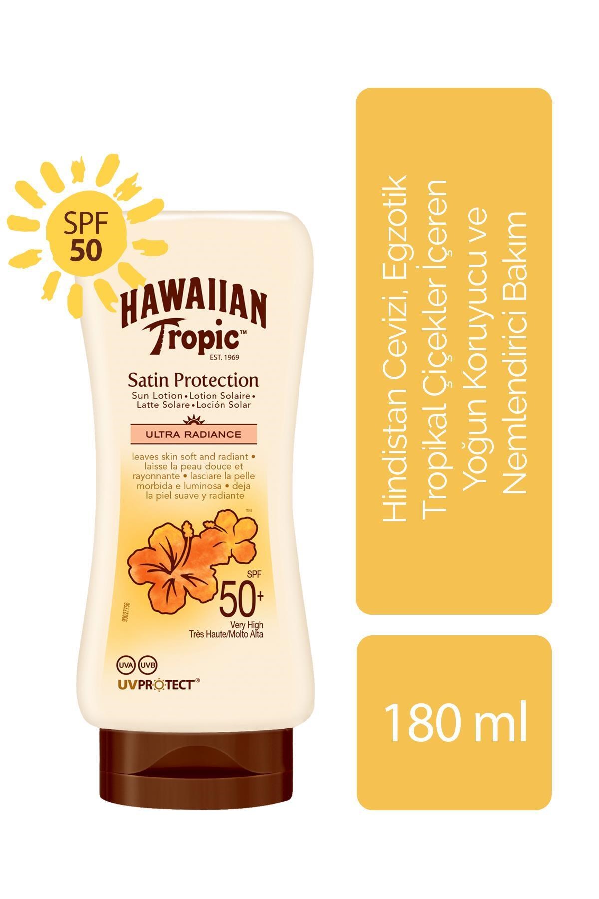 Hindistan Cevizi, Egzotik Tropikal Çiçekler İçeren Koruyucu Ve Nemlendirici Vücut Losyonu Spf 50