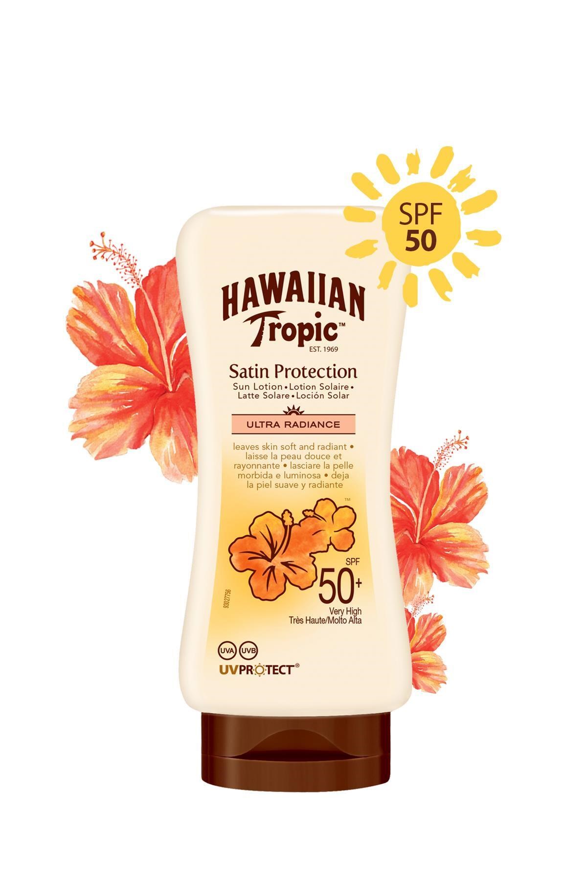 Hindistan Cevizi, Egzotik Tropikal Çiçekler İçeren Koruyucu Ve Nemlendirici Vücut Losyonu Spf 50