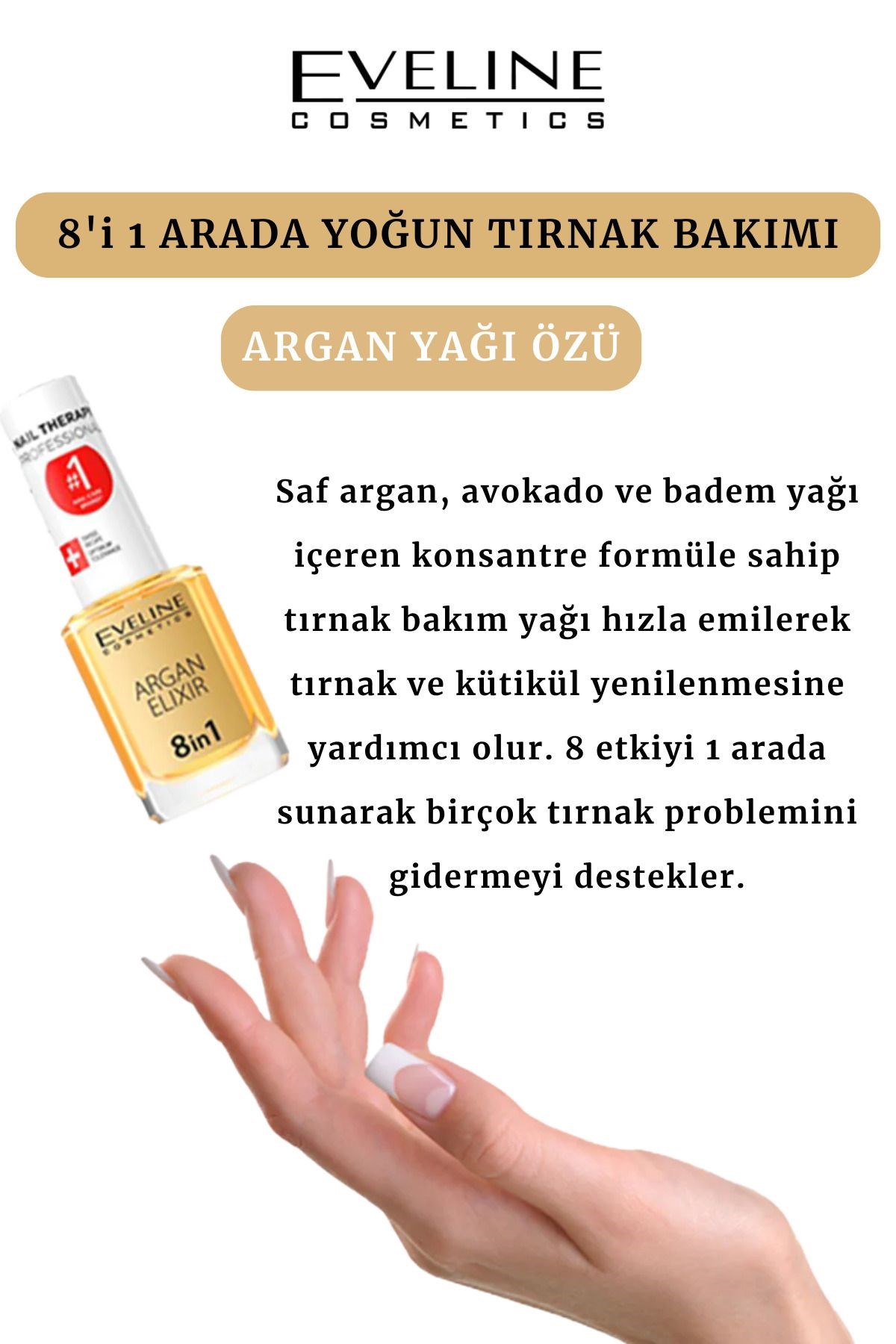 Eveline Kütikül ve Tırnaklar İçin Yoğun Yenileyici Argan Yağı 12 m