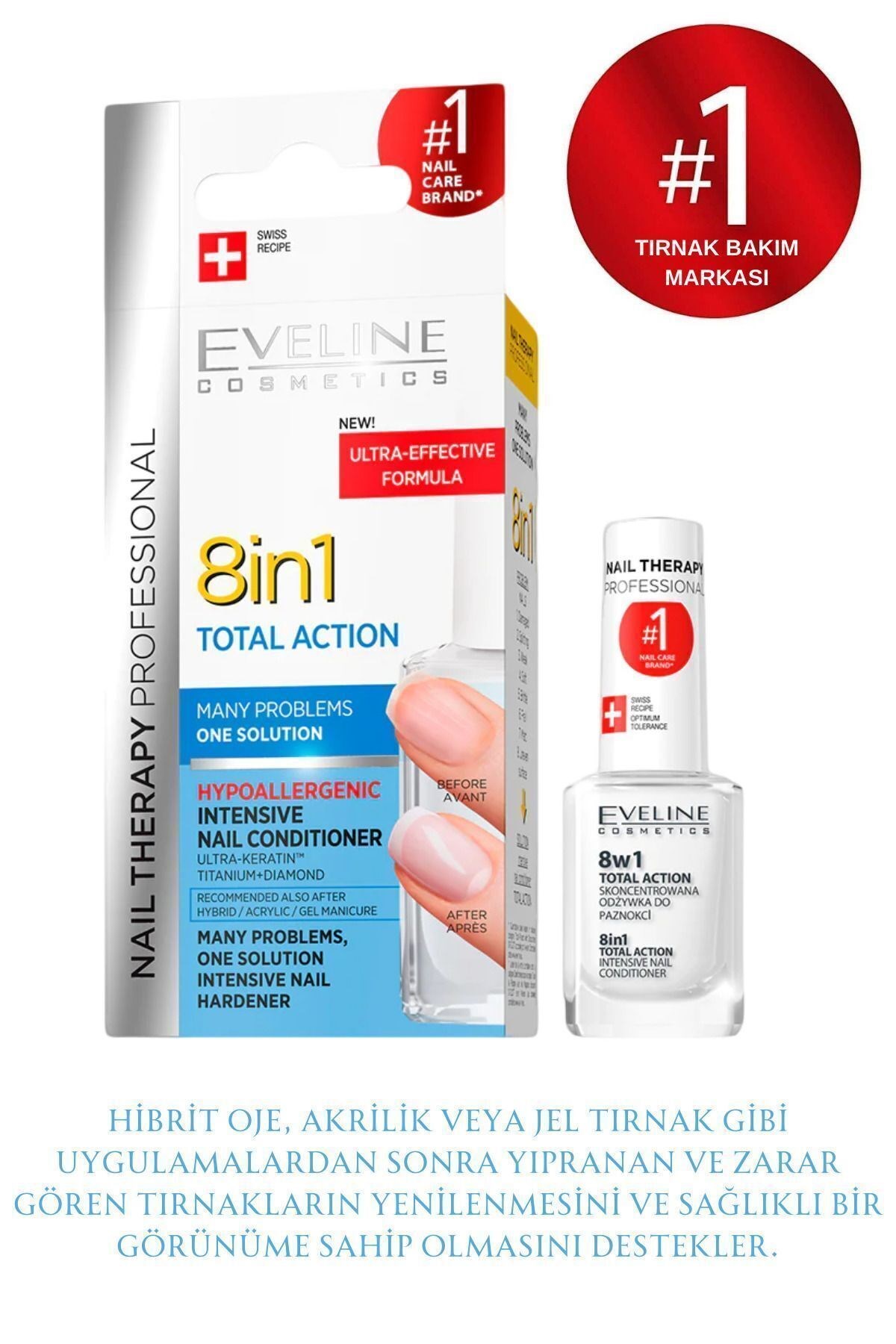 Eveline 8in1 Total Action Yoğun Tırnak Sertleştirici 12 ml