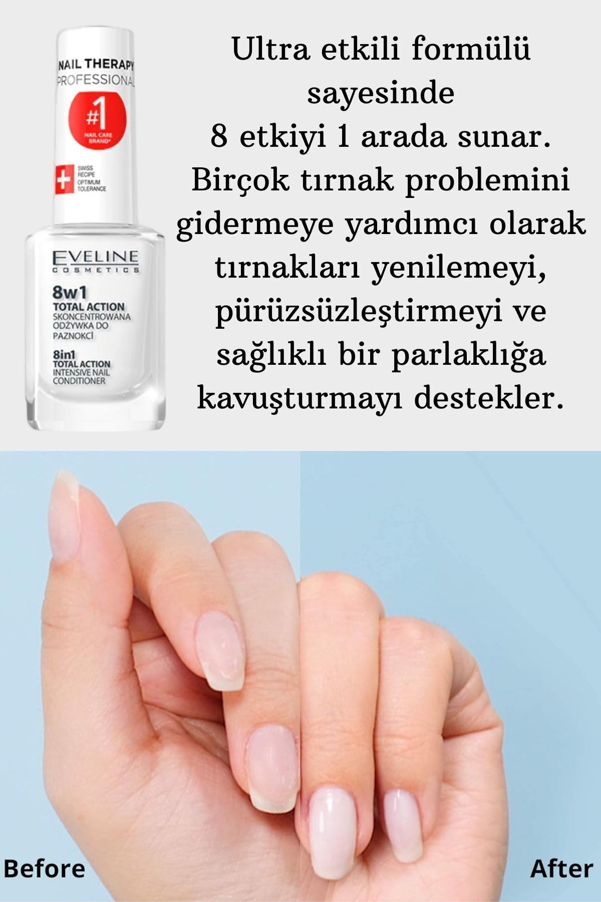 Eveline 8in1 Total Action Yoğun Tırnak Sertleştirici 12 ml