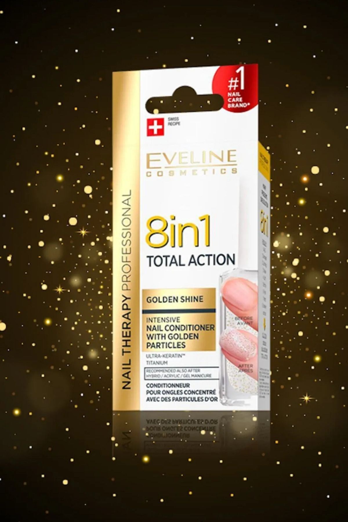 Eveline 8 in 1 Total Golden Shine Intensive Nail Conditioner 12 ml