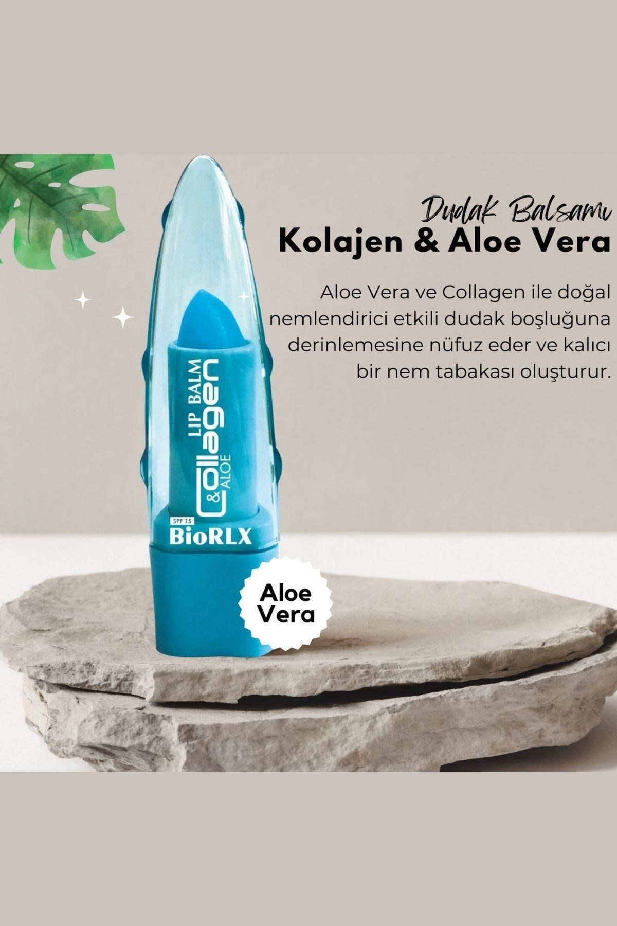 BioRLX Collagen Aloe Vera Lip Balm Renksiz SPF15 3,5 gr