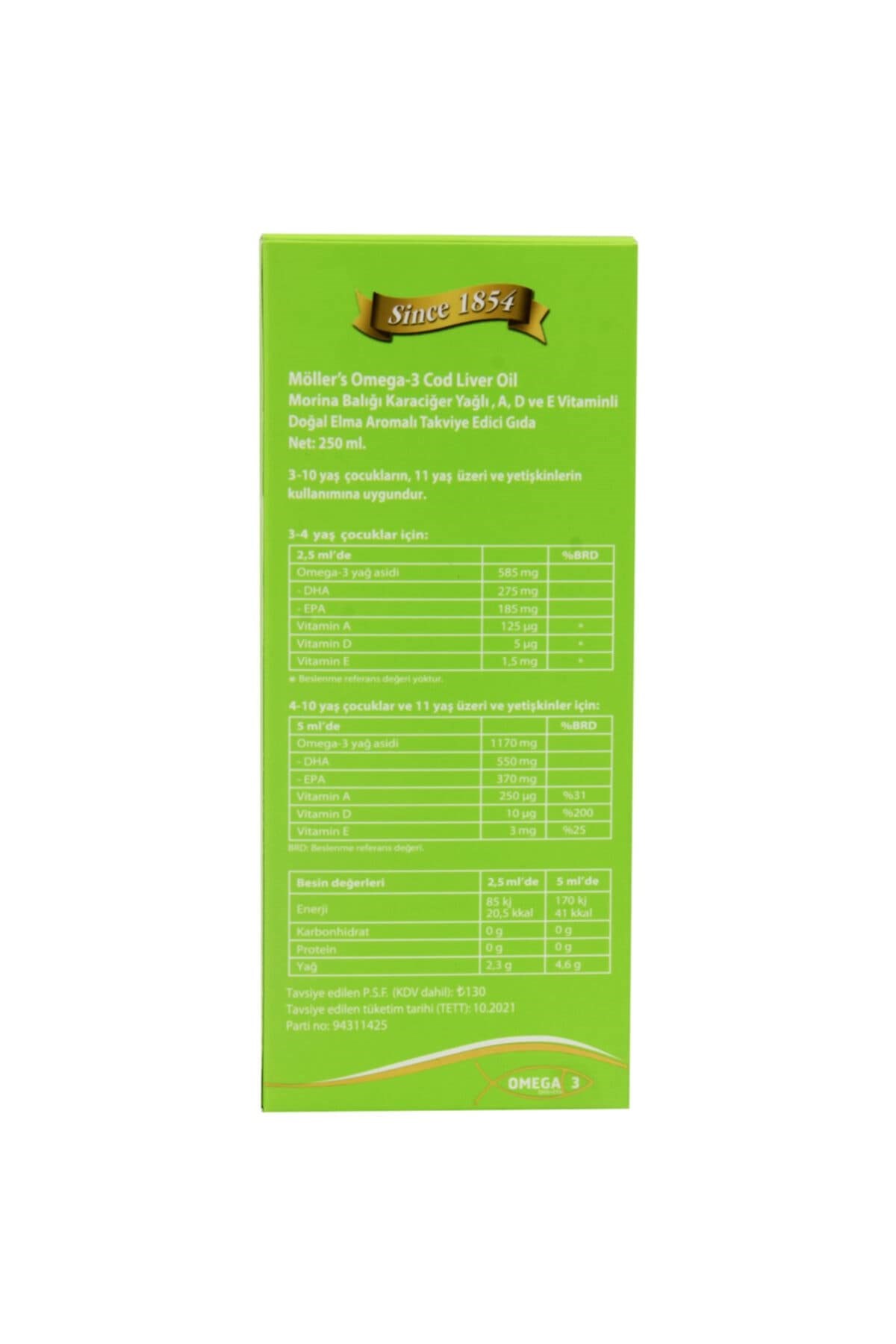 Möllers Möller’s Omega Şurup Doğal Elma Aromalı 250 ml