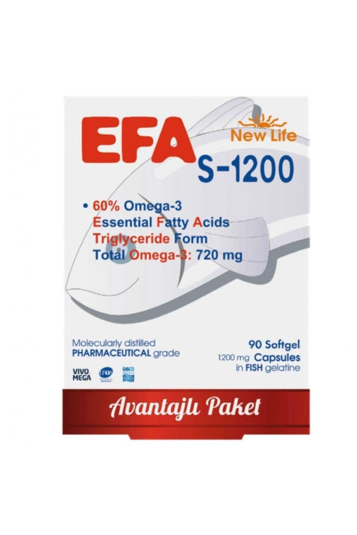 Newlife Efa S 1200 Omega 3 Balık Yağı 90 Kapsül