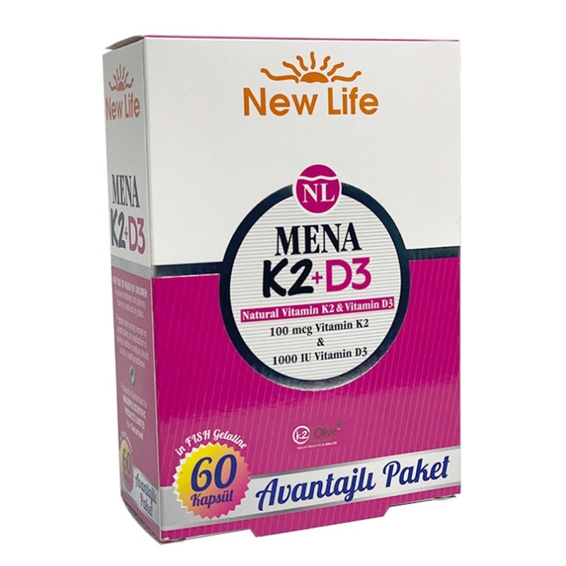 New Life Mena K2+D3 60 Kapsül