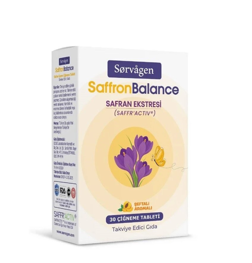 Sorvagen SaffronBalance Safran 30 Çiğneme Tableti