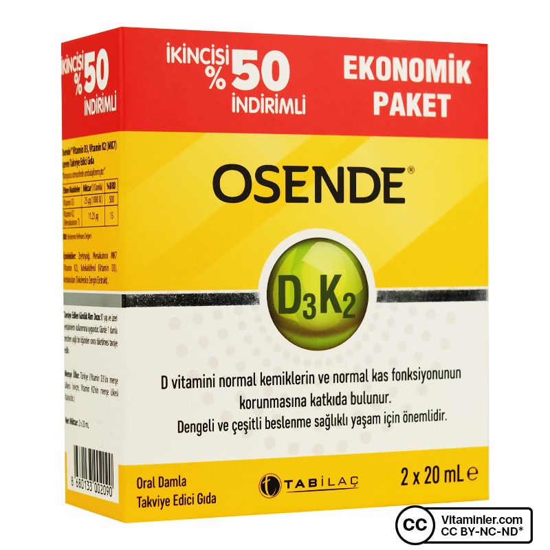 Osende D3K2 Damla 20 ml - İkincisi %50 İndirimli
