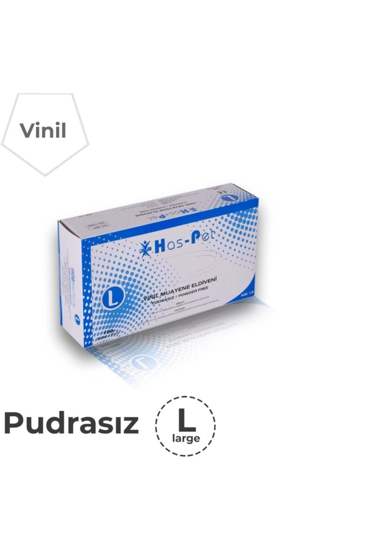Has-Pet Muayene Eldiveni Vinil Pudrasız 100’lü - Large