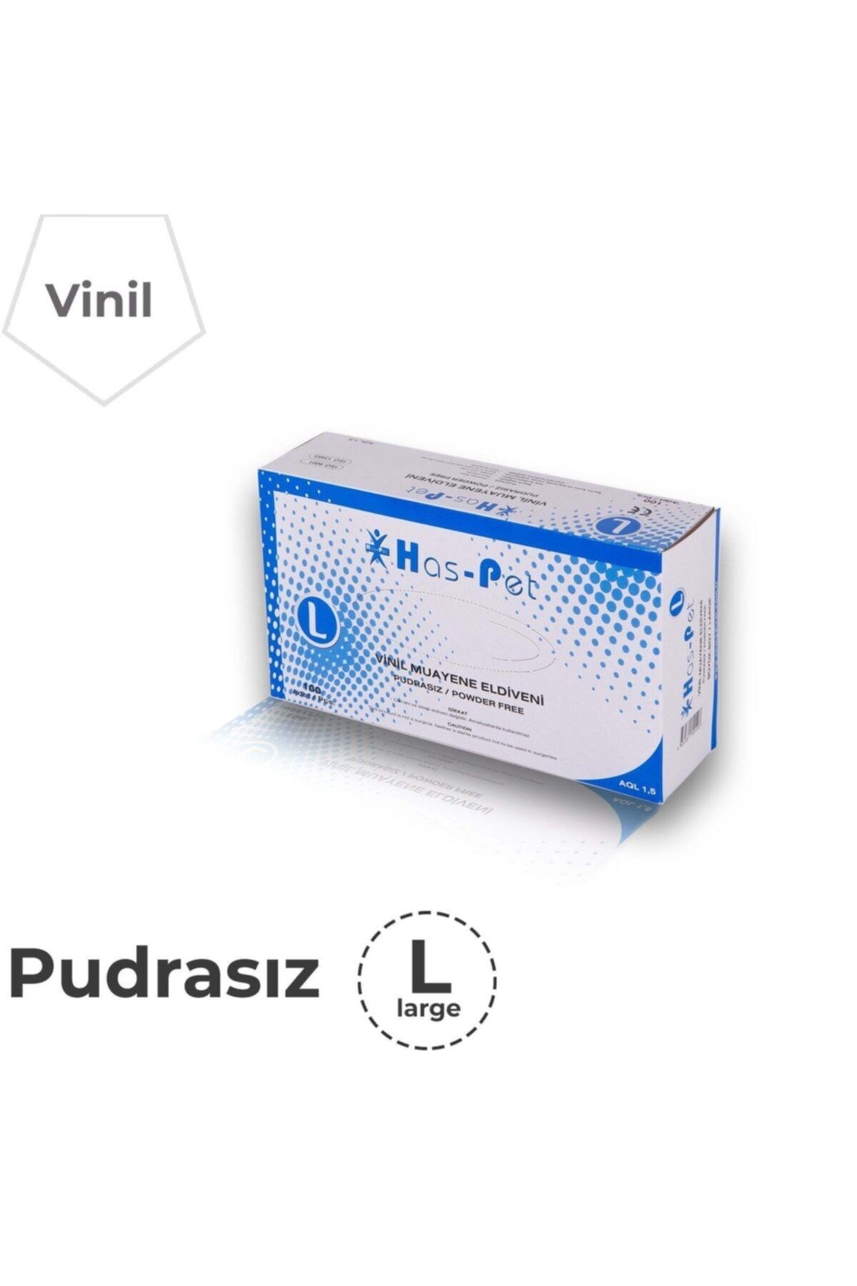 Has-Pet Muayene Eldiveni Vinil Pudrasız 100’lü - Large