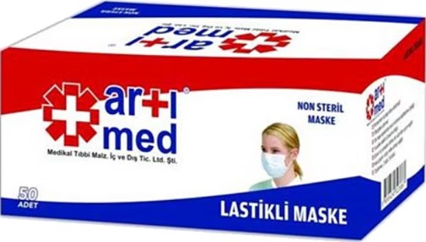 Artımed 3 Katlı Full Ultrasonik Cerrahi Maske Telli 50’li (ÜTS Kayıtlı)