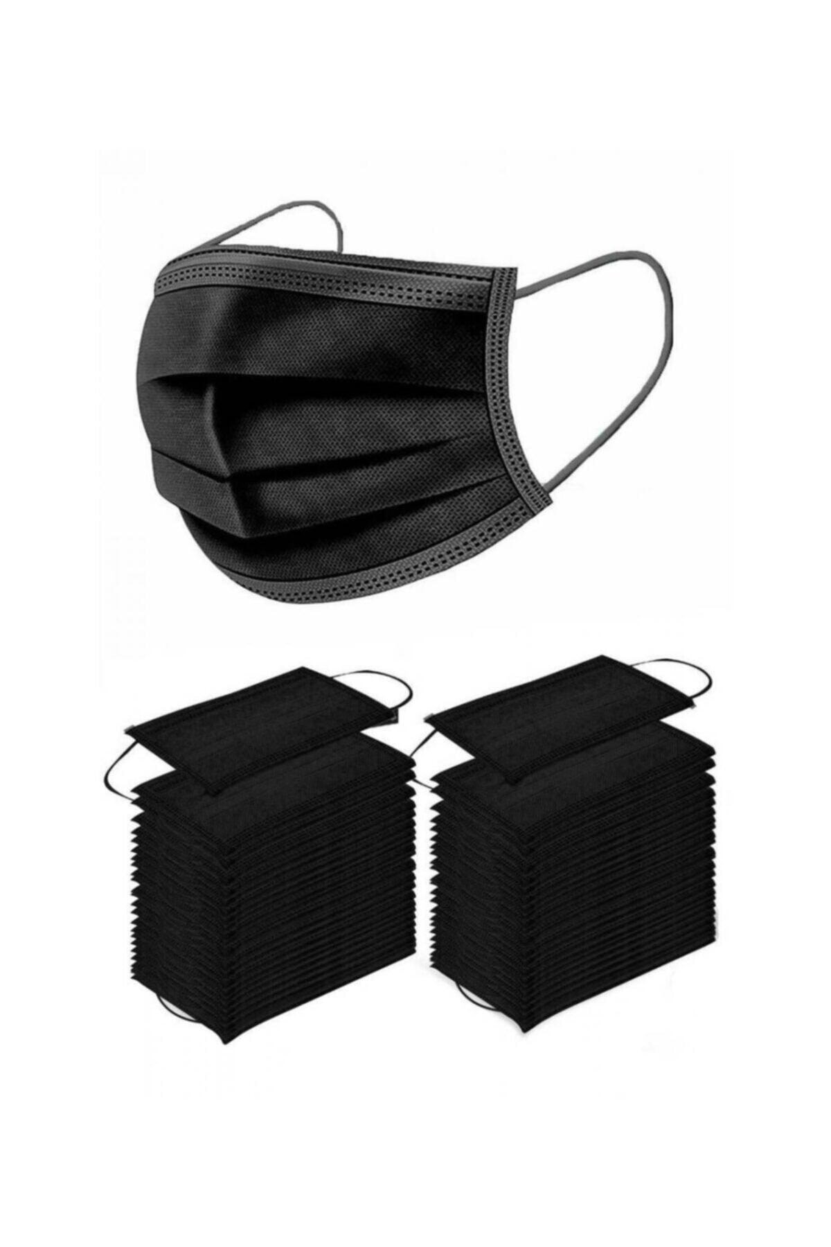 Artımed 3 Katlı Full Ultrasonic Cerrahi Maske Telli Siyah 50’li