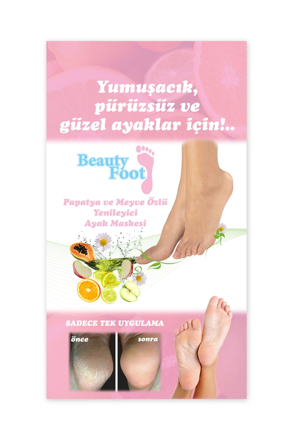 Papatya Ve Meyve Özlü Yenileyici Ayak Maskesi