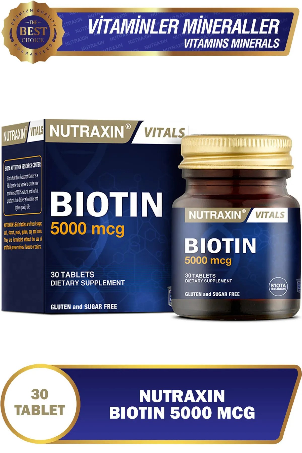 Nutraxin Biotin 5000 mg 30 Tablet