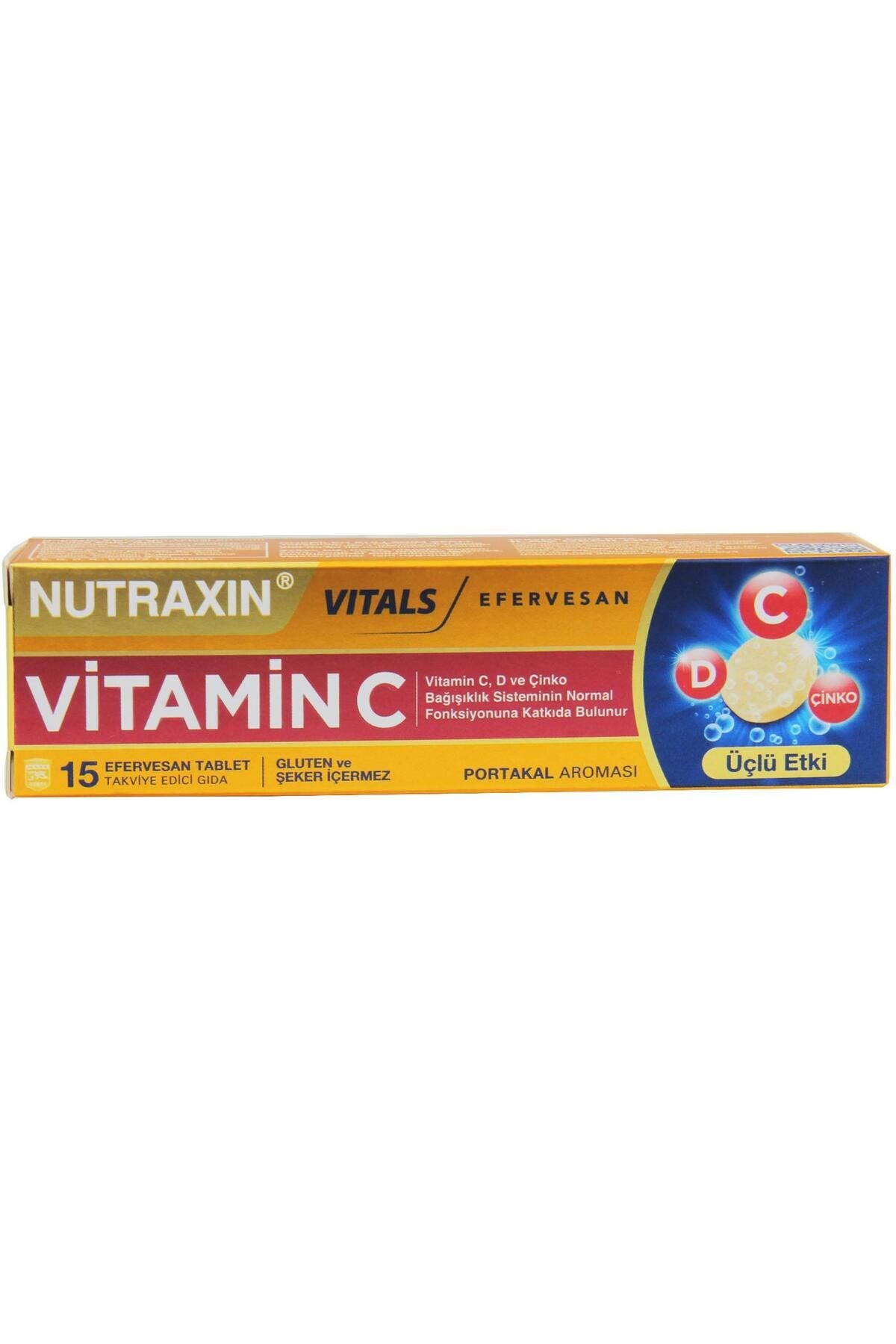 Nutraxin Vitamin C-D-Zinc 15 Efervesan Tablet