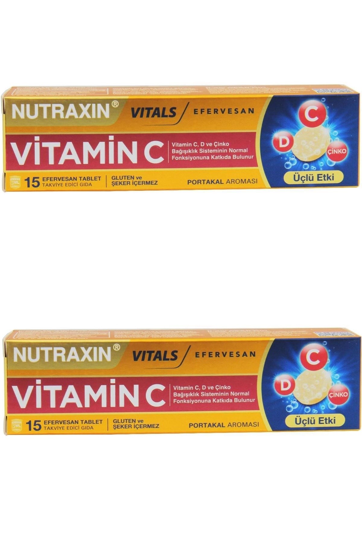 Nutraxin Vitamin C-D-Zinc 15 Efervesan Tablet