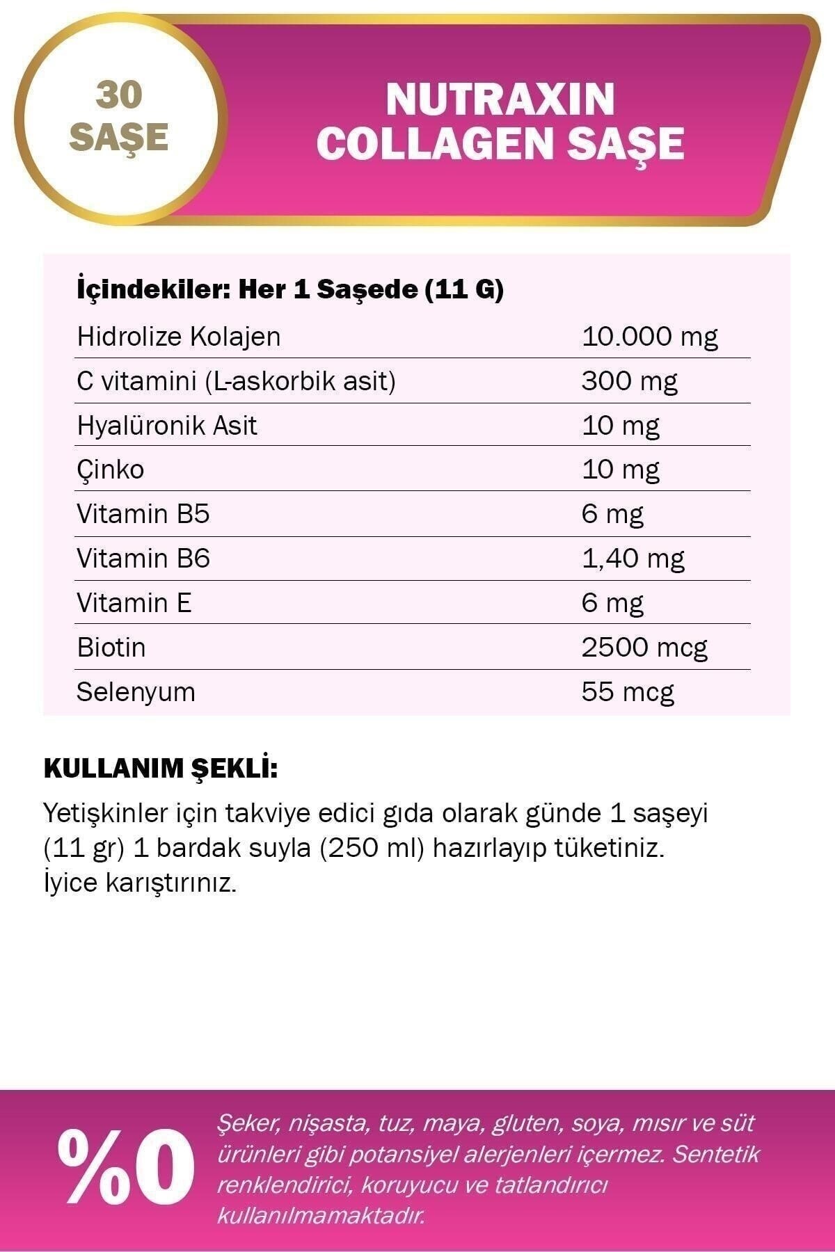 Nutraxin Nutraxin Collagen 10000 mg 30 Saşe