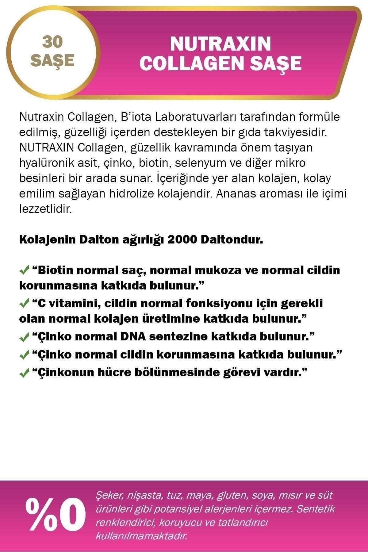 Nutraxin Nutraxin Collagen 10000 mg 30 Saşe