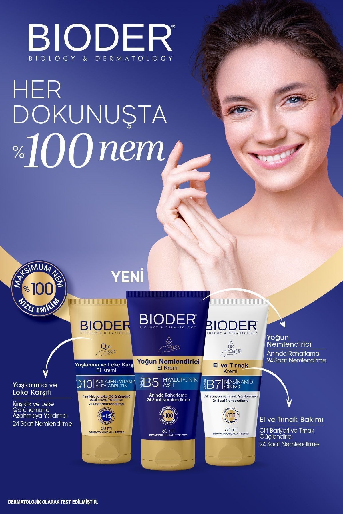 Bioder Yoğun Nemlendiricili El Kremi 50 ml