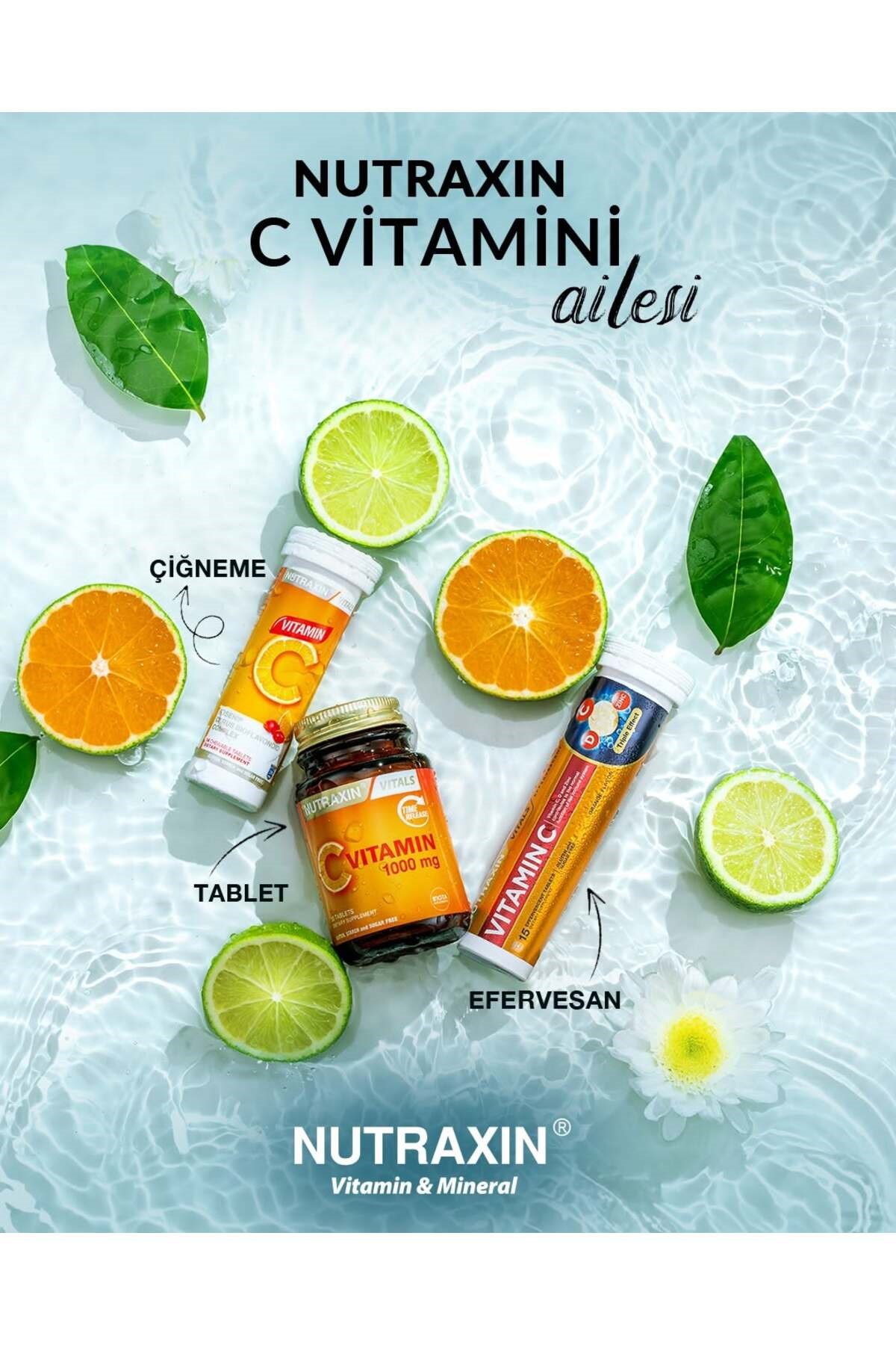 Nutraxin Vitamin C D Zinc 15 Efervesan Tablet - İkili Kofre