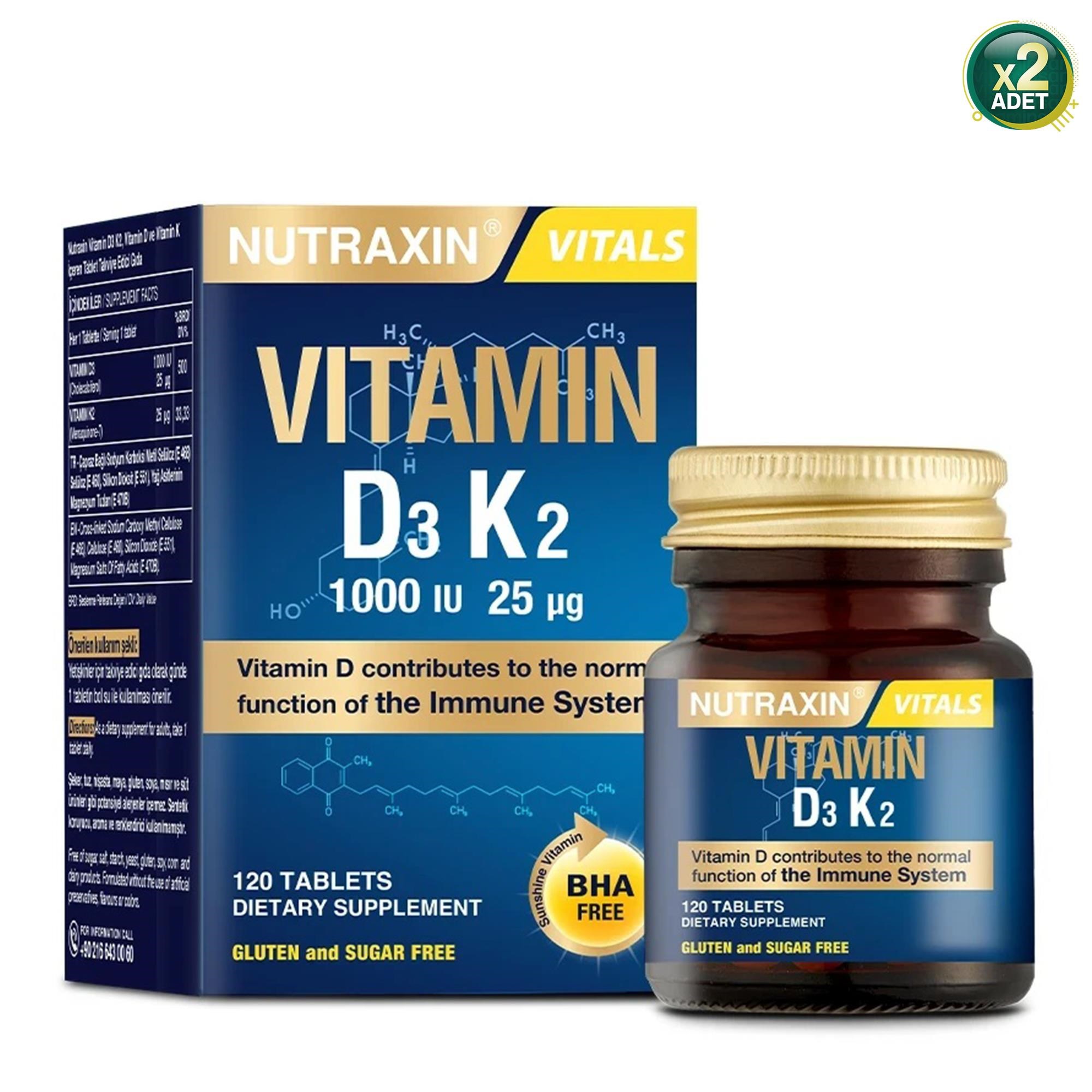 Nutraxin Vitamin D3K2 1000 IU 120 Tablet