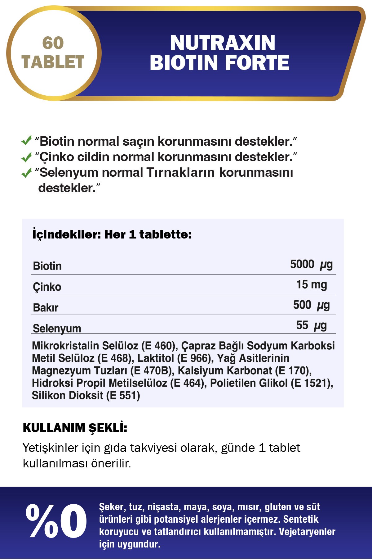 Nutraxin Biotin Forte Tablet 60’lı