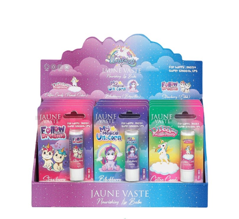 Jaune Vaste Lip Balm Kids Unicorn Dudak Kremi 12’li Karma Stant