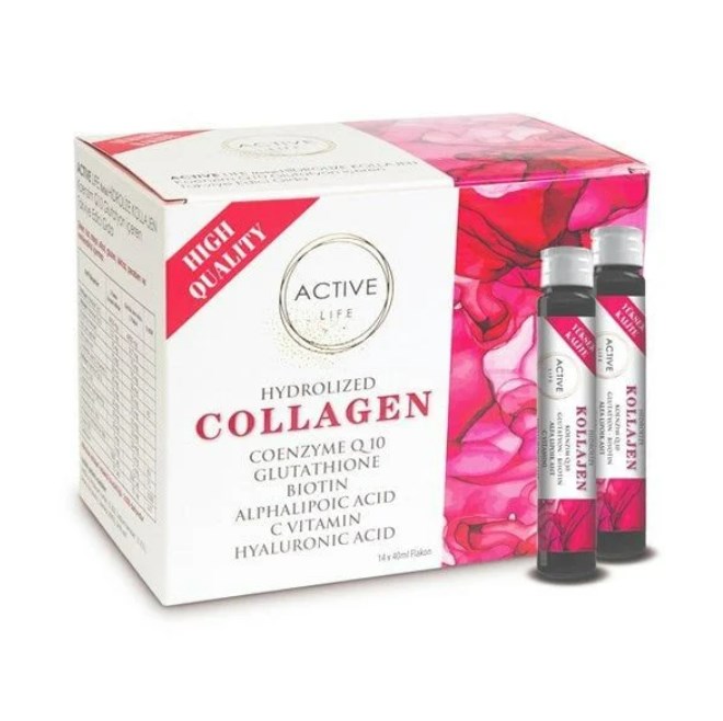 ACTIVE LIFE HİDROLİZE KOLLAJEN 40MLX14 FLAKON KOENZİM Q10 GLUTATYON