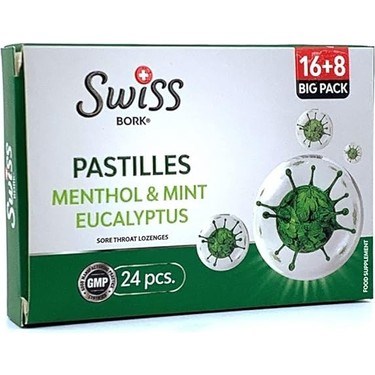 Swiss Bork Mentol Nane Okaliptus Pastil 16’lı