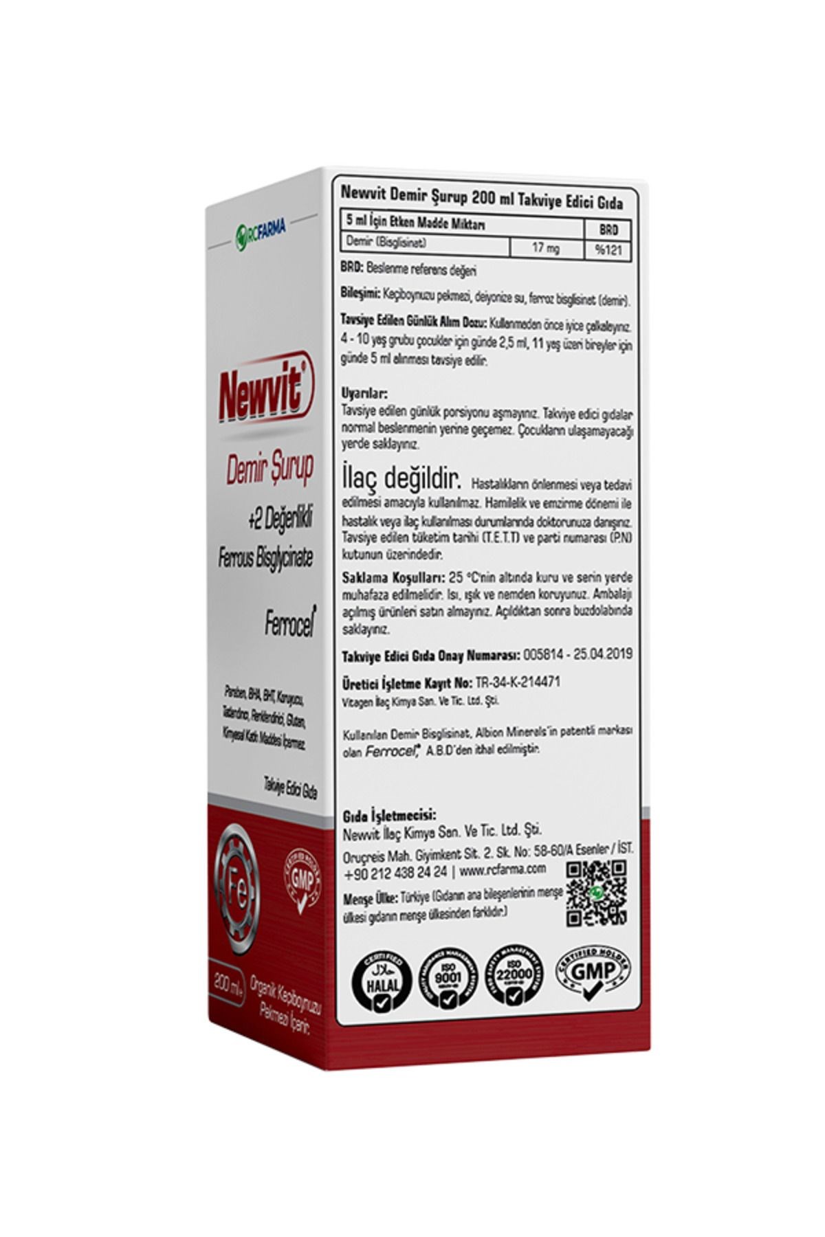 Newvit Demir Şurup 200 ml