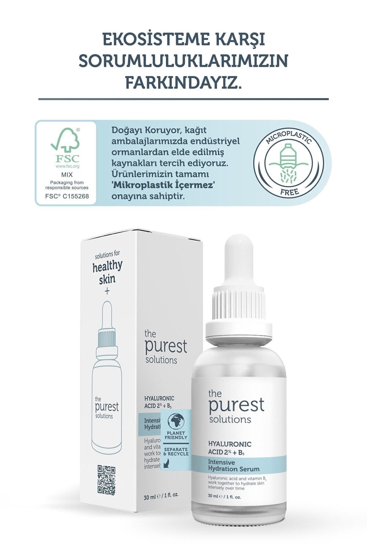 The Purest Solutions Tüm Cilt Tipleri İçin Yoğun Nemlendirici Bakım Serumu 30 ml (Hyaluronic Acid %2