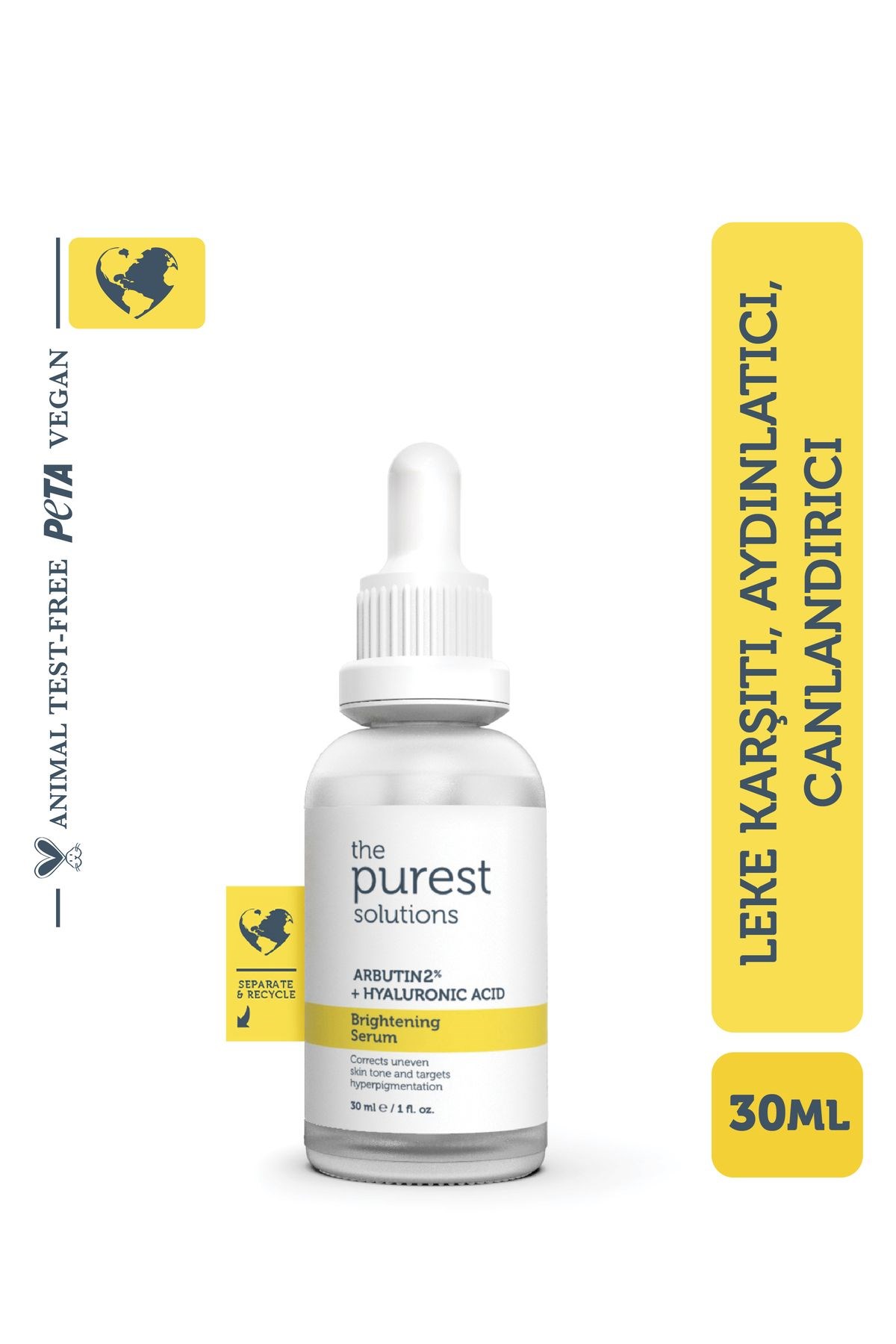 The Purest Solutions Arbutin Leke Giderici ve Cilt Tonu Eşitleyici Cilt Bakım Serumu 30 ml (Arbutin