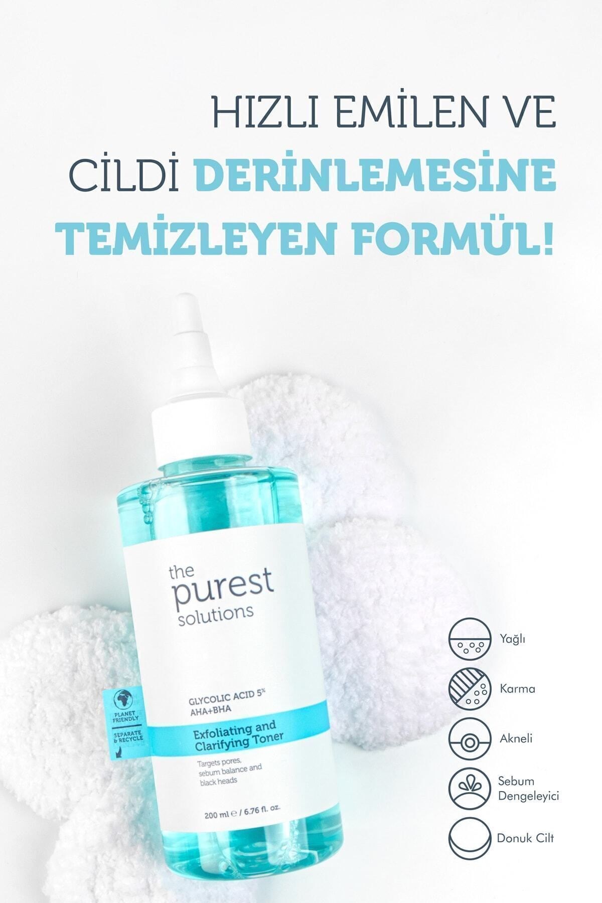 The Purest Solutions Gözenek Sıkılaştırıcı ve Arındırıcı Tonik 200 ml (Glycolic Acid 5% AHA + BHA)