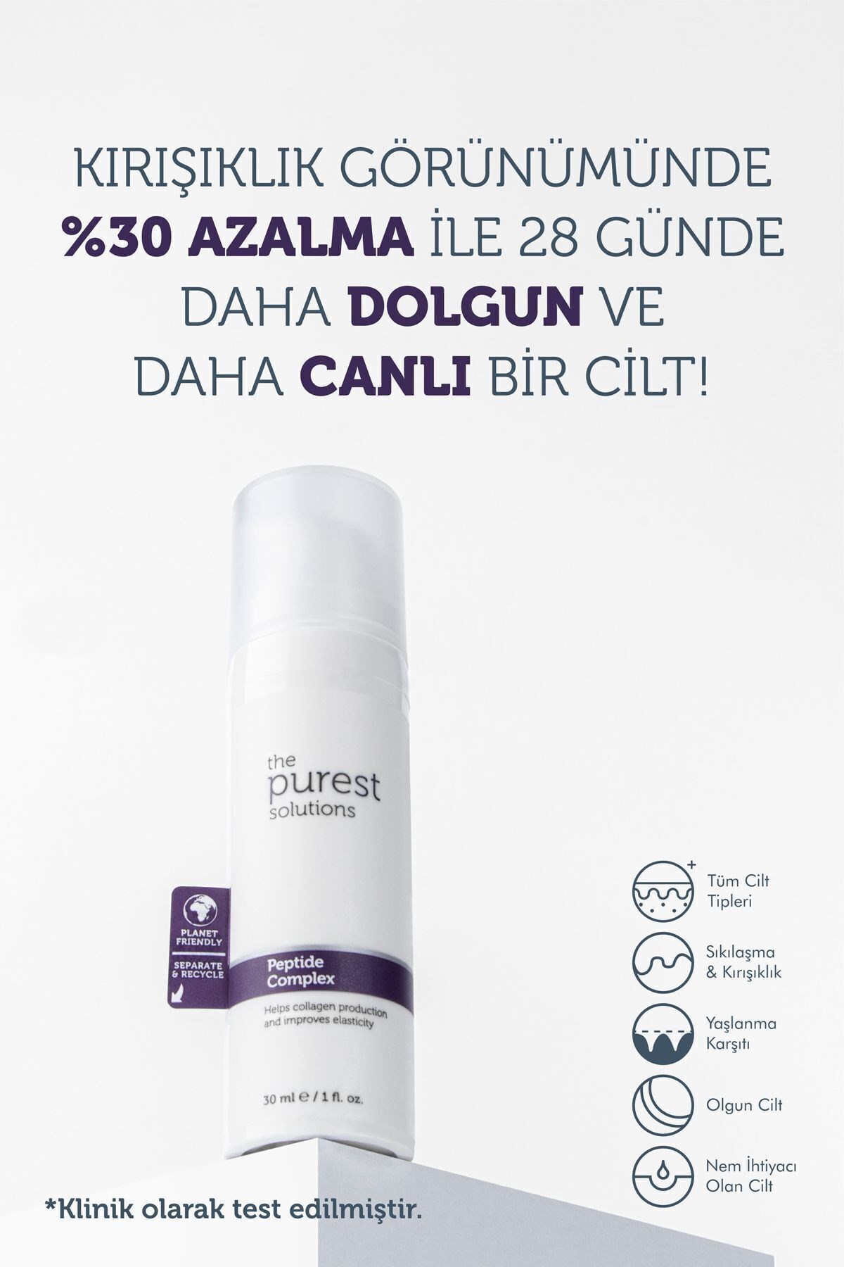 The Purest Solutions Peptit İçerikli Yaşlanma Karşıtı Cilt Bakım Serumu 30 ml (Peptide Complex)