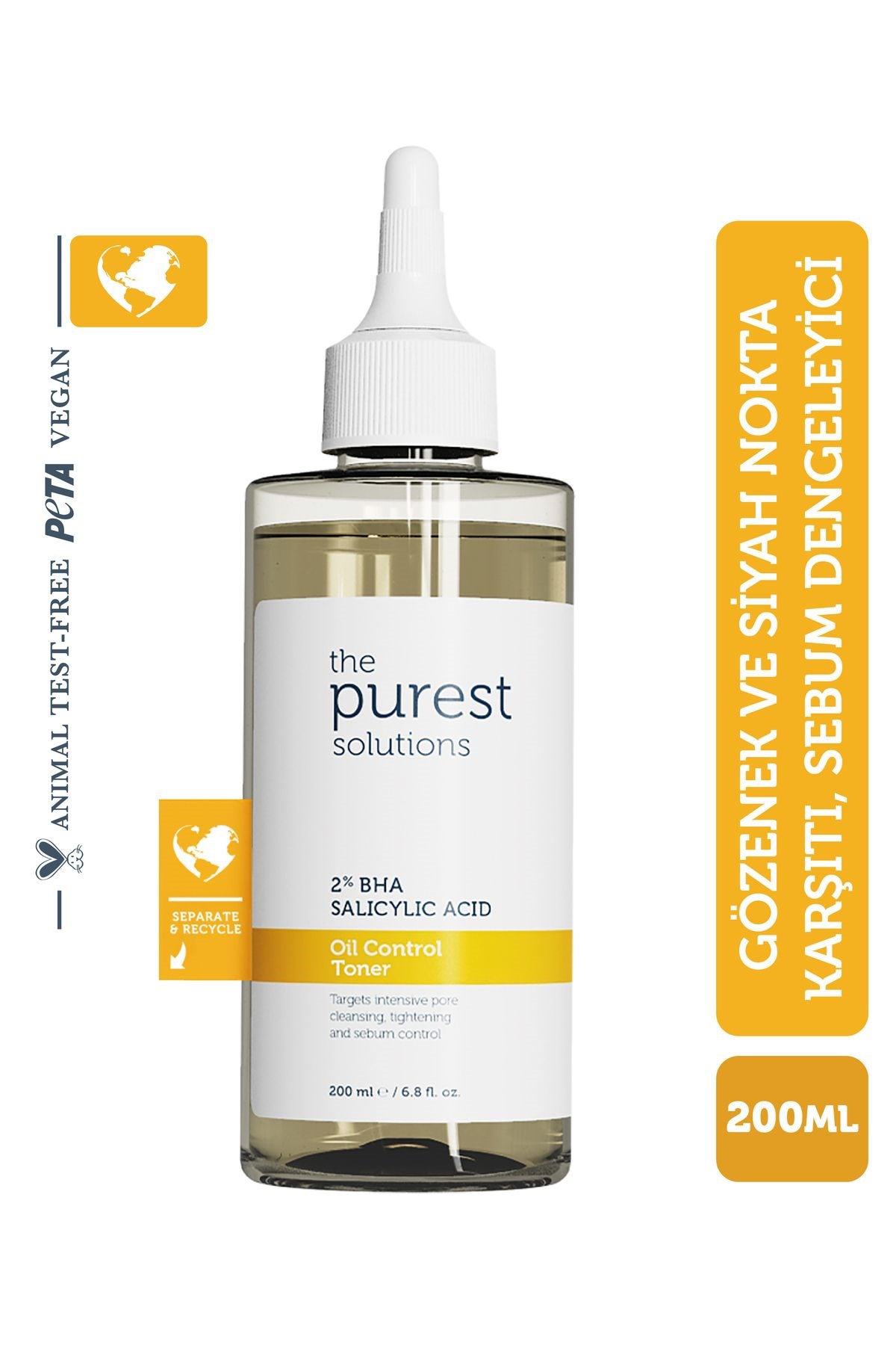 The Purest Solutions  Oil Control Toner 2% BHA Salicylic Acid 200 ml