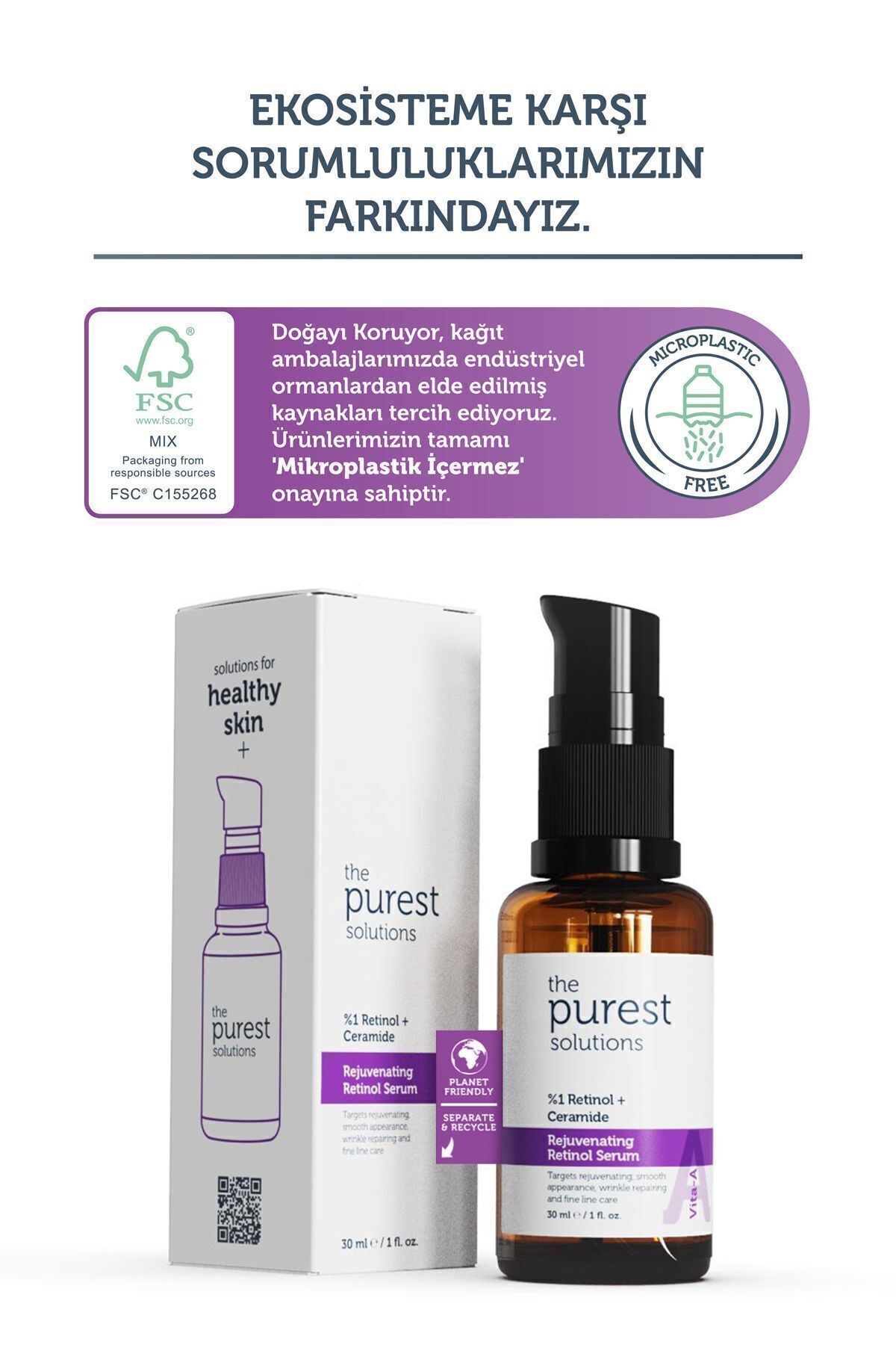 The Purest Solutions Vita-A Rejuvenating Retinol Serum (%1 Retinol + Ceramide) 30 ml