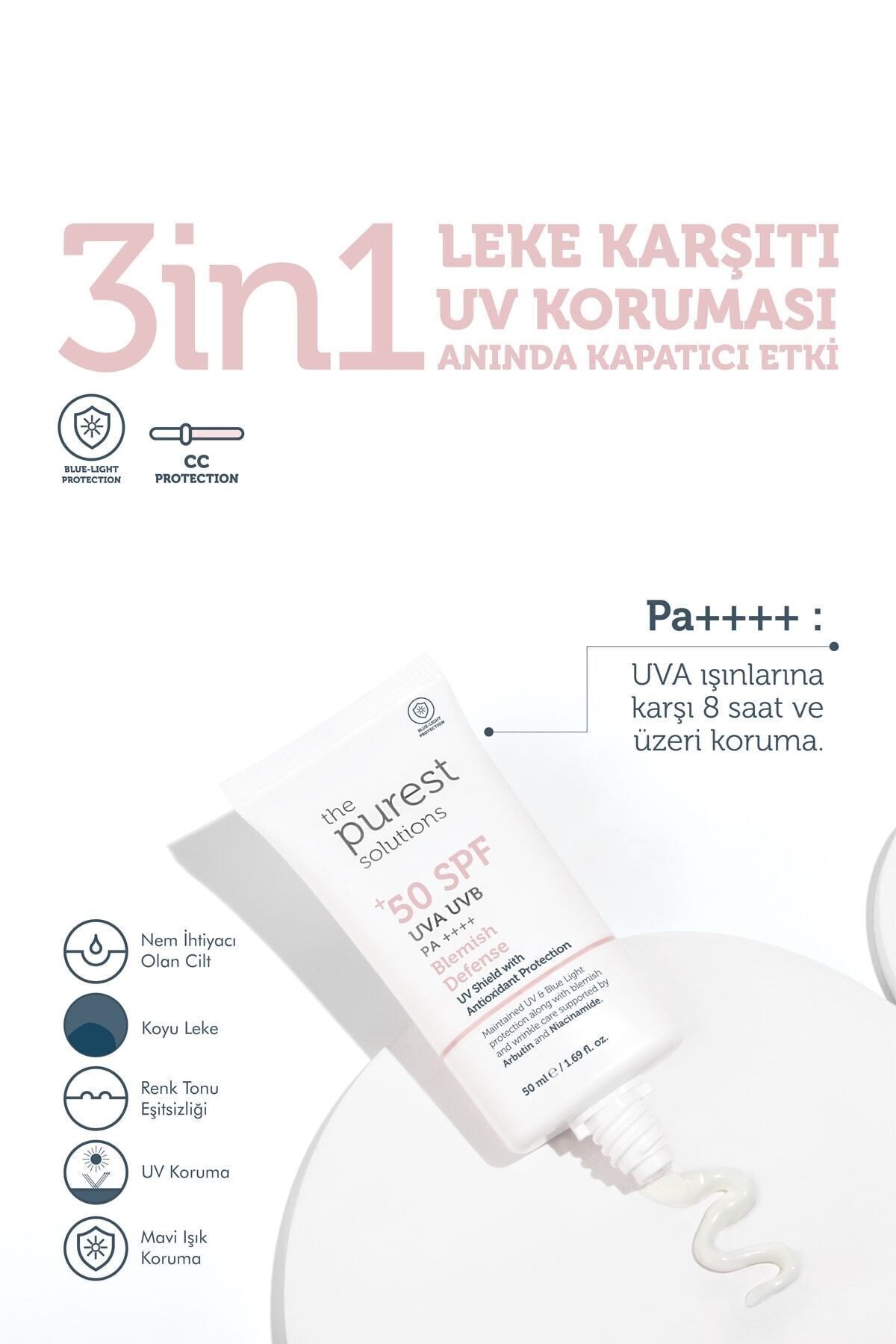 The Purest Solutions Blemish Defense Antioksidan Destekli Lekeli Ciltler İçin Güneş Kremi SPF50+ 50